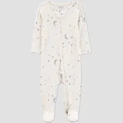 Carter's Just One You® Baby Comfy Soft Celestial Sleep N' Play - White 9M: Heavyweight Jersey, Snug Fit, Two-Way Zipper