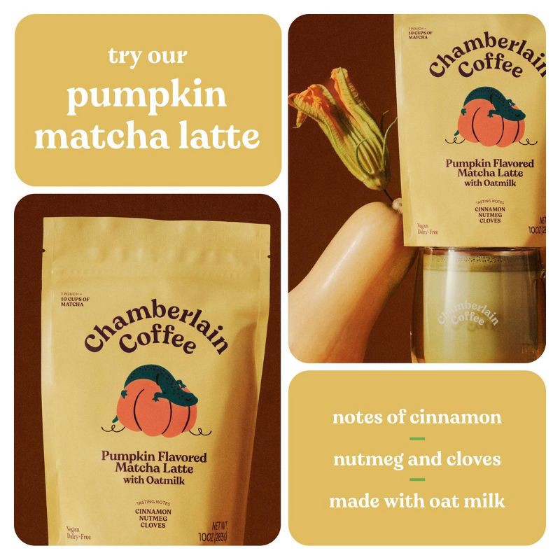 slide 4 of 6, Chamberlain Coffee Pumpkin Flavored Matcha Latte with Oatmilk - 10oz, 10 oz