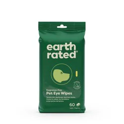Earth Rated 60ct Unscented Eye Dog and Cat Wipes