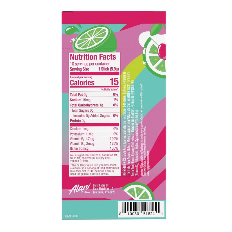 slide 3 of 3, Alani Nu Energy Supplement Sticks - Cherry Twist - 2oz/10ct: Powder for Sports & Dieting, 10 ct; 2 oz