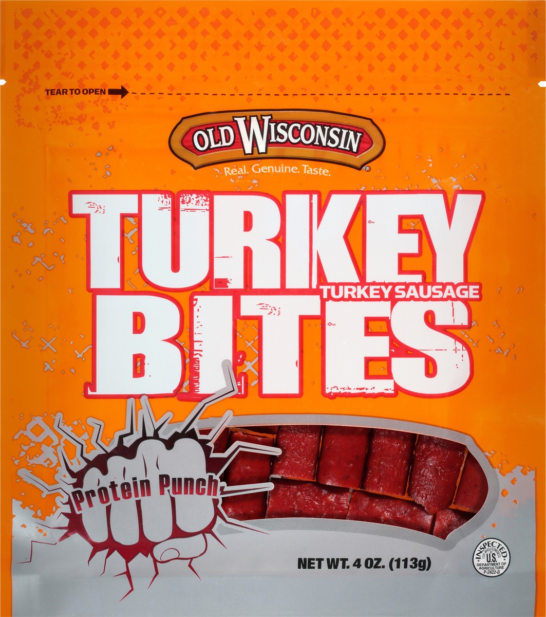 slide 4 of 7, Old Wisconsin Turkey Sausage Turkey Bites 4 oz. Pouch, 4 oz