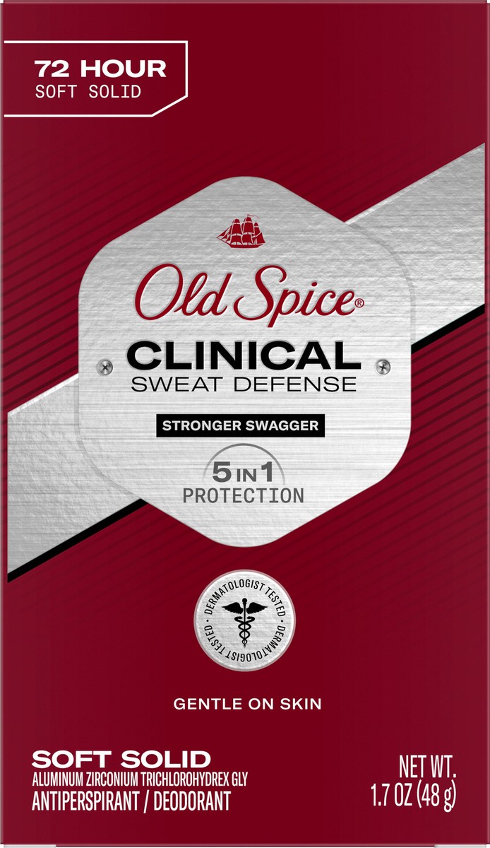 slide 2 of 2, Old Spice Clinical Sweat Defense Anti-Perspirant Deodorant for Men, 72 Hour, Stronger Swagger, 1.7 oz, 1.7 oz