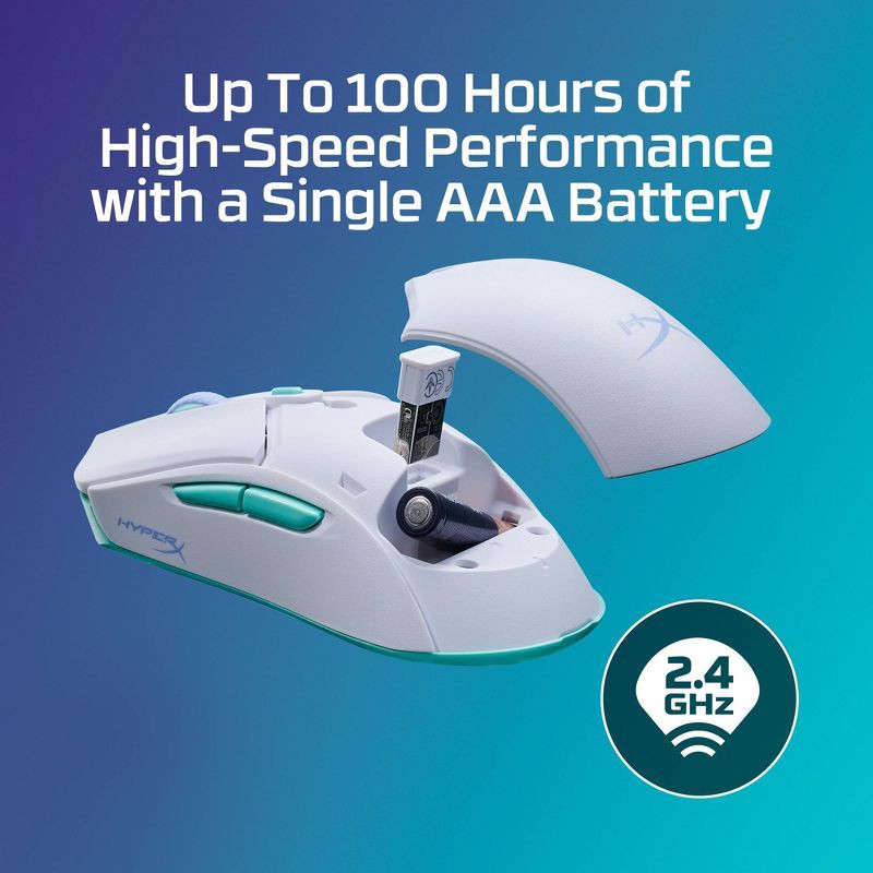 slide 7 of 20, HyperX Pulsefire Haste 2 Core Wireless Gaming Mouse for PC - White: macOS, Xbox Compatible, 1 ct
