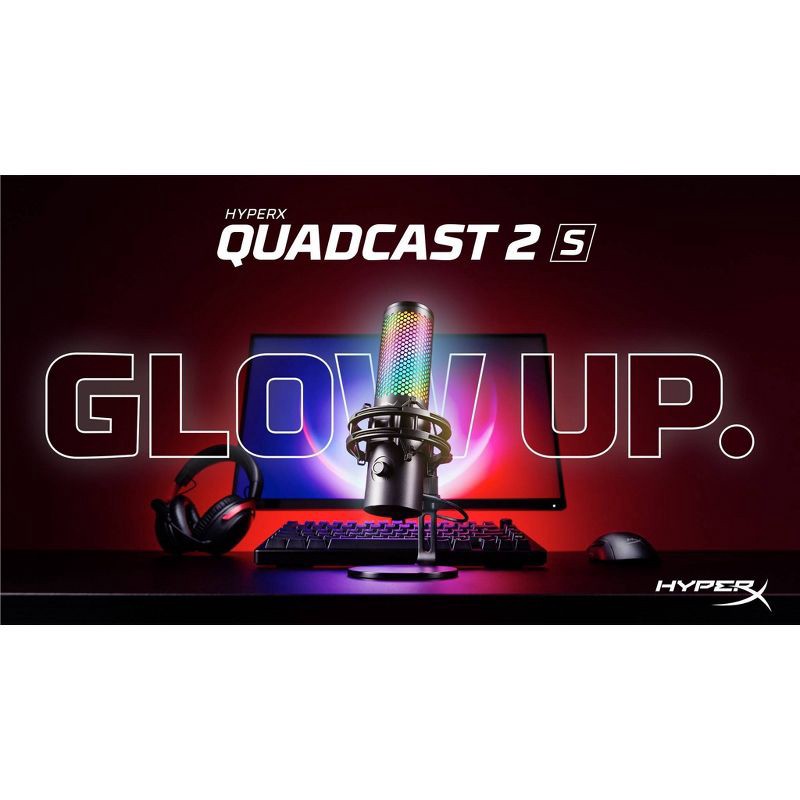 slide 14 of 17, HyperX Quadcast 2 S RGB USB Condenser Gaming Microphone for PC: PlayStation, Mac-Compatible, 1 ct