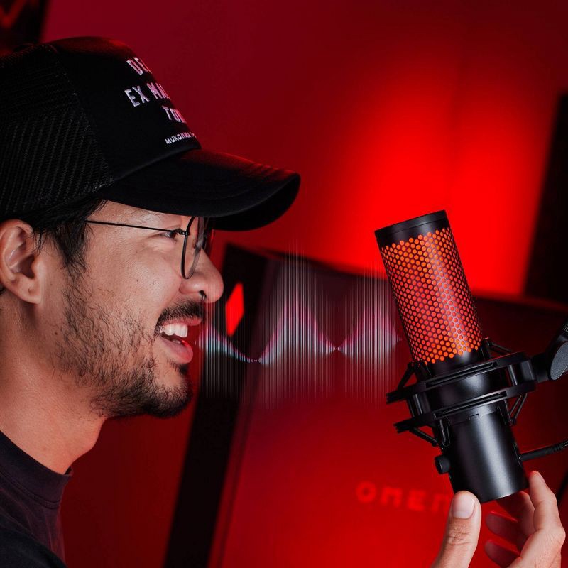 slide 4 of 21, HyperX Quadcast 2 - USB Condenser Gaming Microphone for PC: Compatible with PS5 & macOS, 1 ct