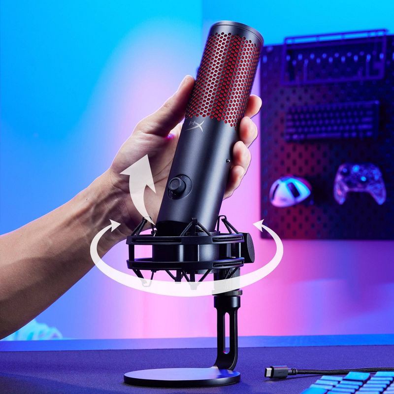 slide 8 of 21, HyperX Quadcast 2 - USB Condenser Gaming Microphone for PC: Compatible with PS5 & macOS, 1 ct