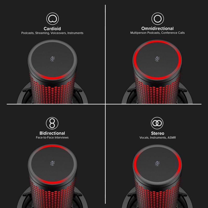 slide 10 of 21, HyperX Quadcast 2 - USB Condenser Gaming Microphone for PC: Compatible with PS5 & macOS, 1 ct