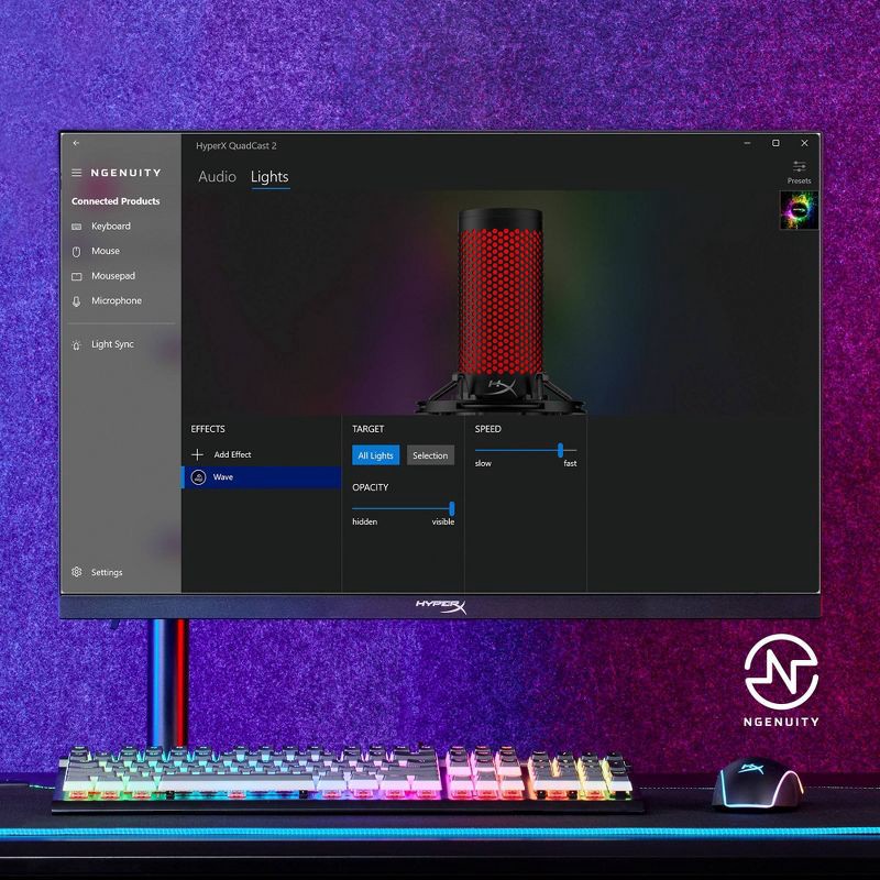 slide 11 of 21, HyperX Quadcast 2 - USB Condenser Gaming Microphone for PC: Compatible with PS5 & macOS, 1 ct