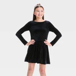 Girls' Velour Bubble Dress - art class™ Black M