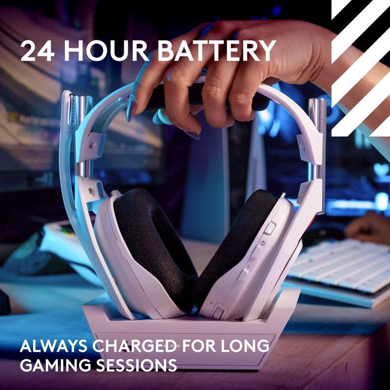 slide 8 of 11, Logitech G Astro A50 LIGHTSPEED Wireless Gaming Headset + Base Station (Gen 5) for PS5 - White, 1 ct