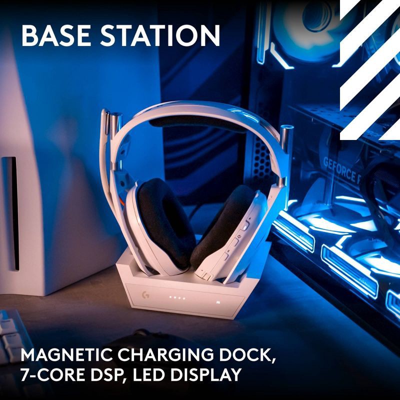 slide 10 of 11, Logitech G Astro A50 LIGHTSPEED Wireless Gaming Headset + Base Station (Gen 5) for PS5 - White, 1 ct