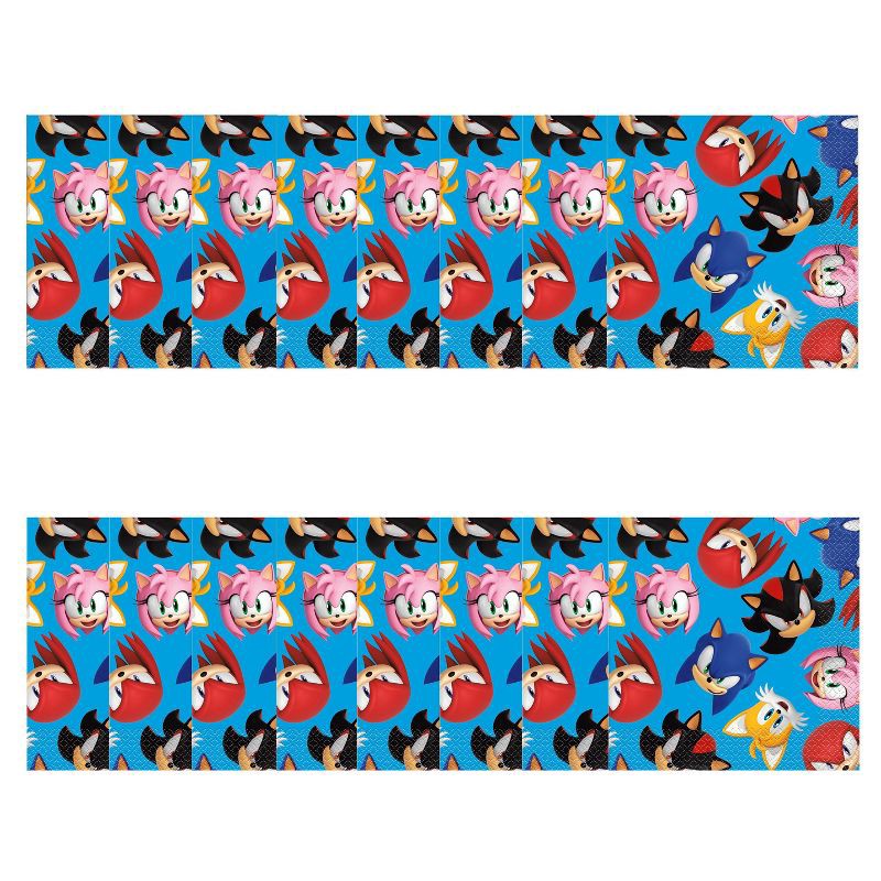 slide 2 of 2, Sonic the Hedgehog 16ct Paper Party Lunch Napkins, 16 ct