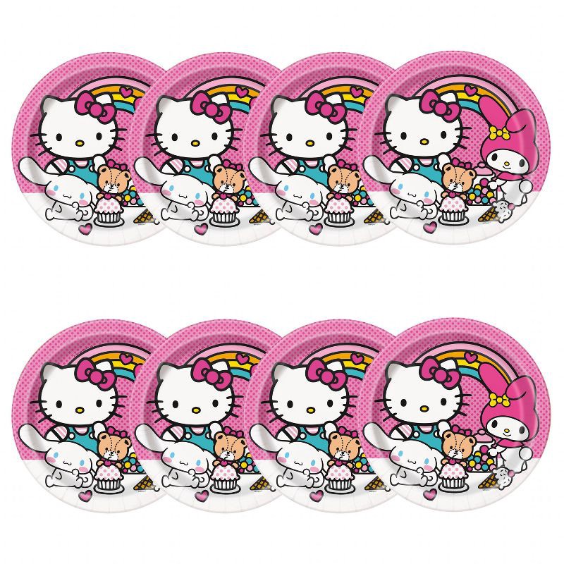 slide 2 of 3, Hello Kitty 9" 8ct Paper Party Dinner Plates, 8 ct