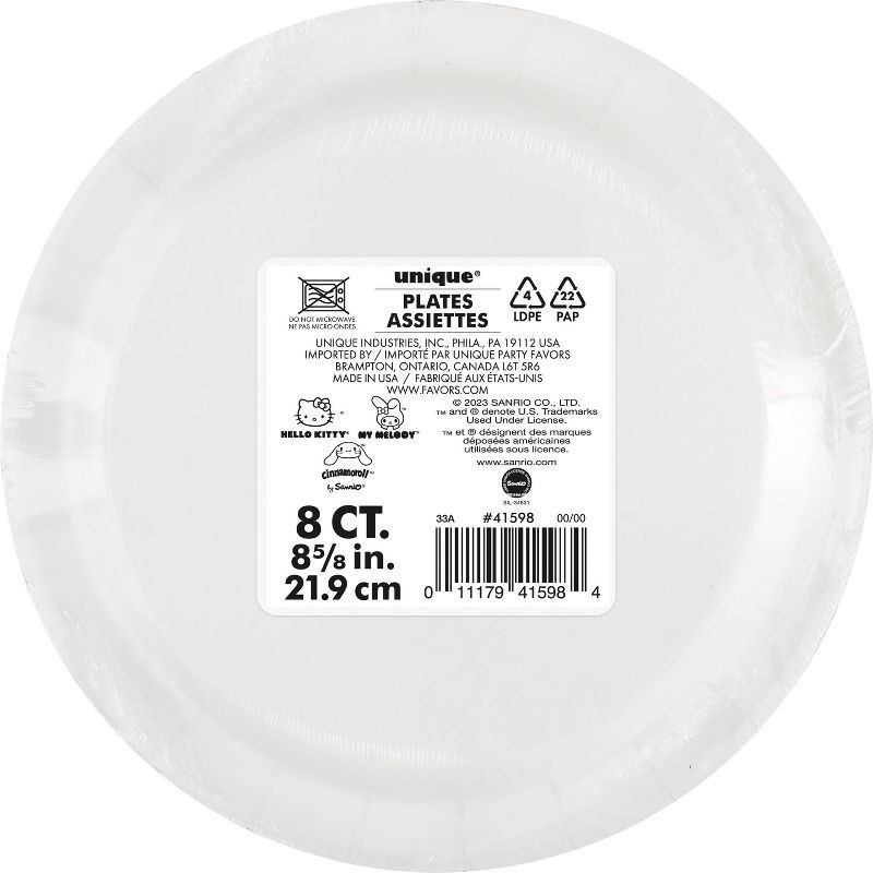slide 3 of 3, Hello Kitty 9" 8ct Paper Party Dinner Plates, 8 ct