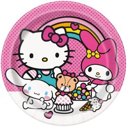 Hello Kitty 9" 8ct Paper Party Dinner Plates
