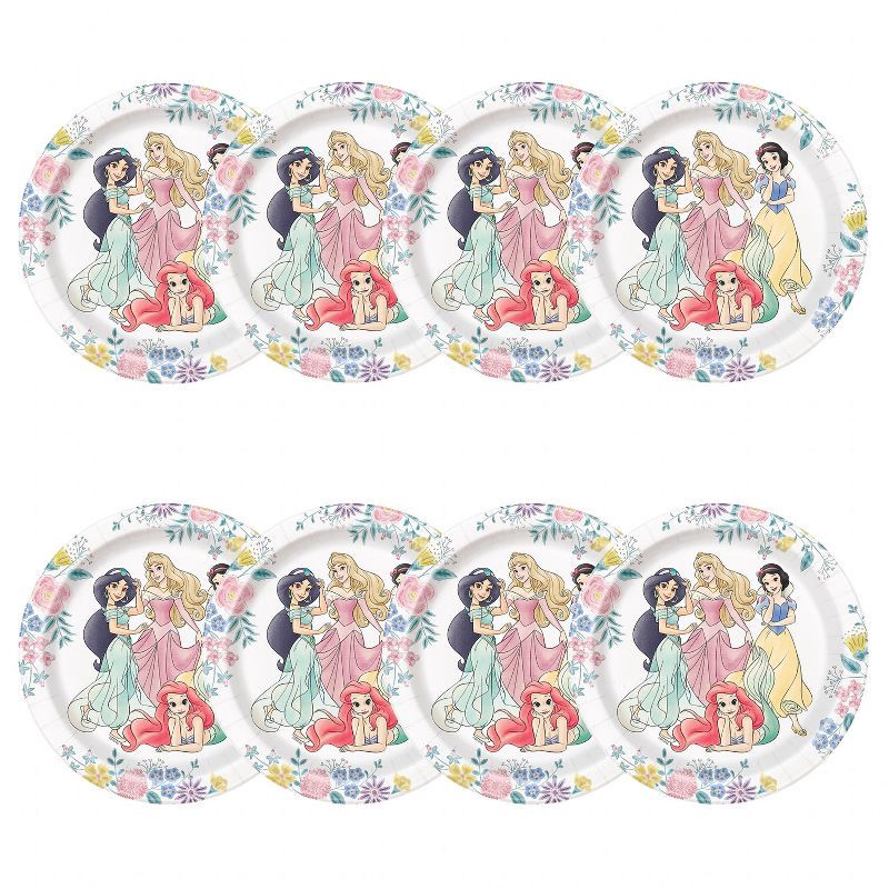 slide 2 of 3, Disney Princess 7" 8ct Paper Party Snack Plates, 8 ct
