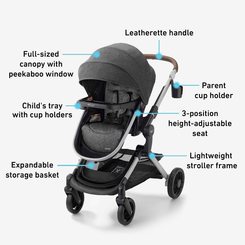 slide 7 of 7, Graco Modes Nest Travel System - Gray/Black, 1 ct
