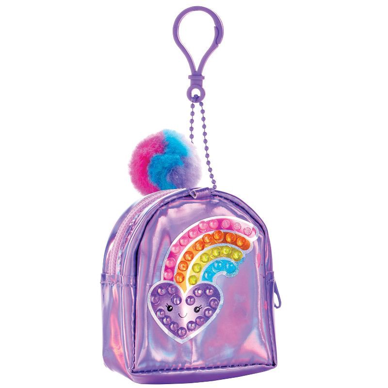 slide 9 of 13, Creativity for Kids Bubble Gem Backpack Keychains: DIY Art Kit with Gems, Key Rings, Stickers & Pom Poms for Ages 6+, 1 ct