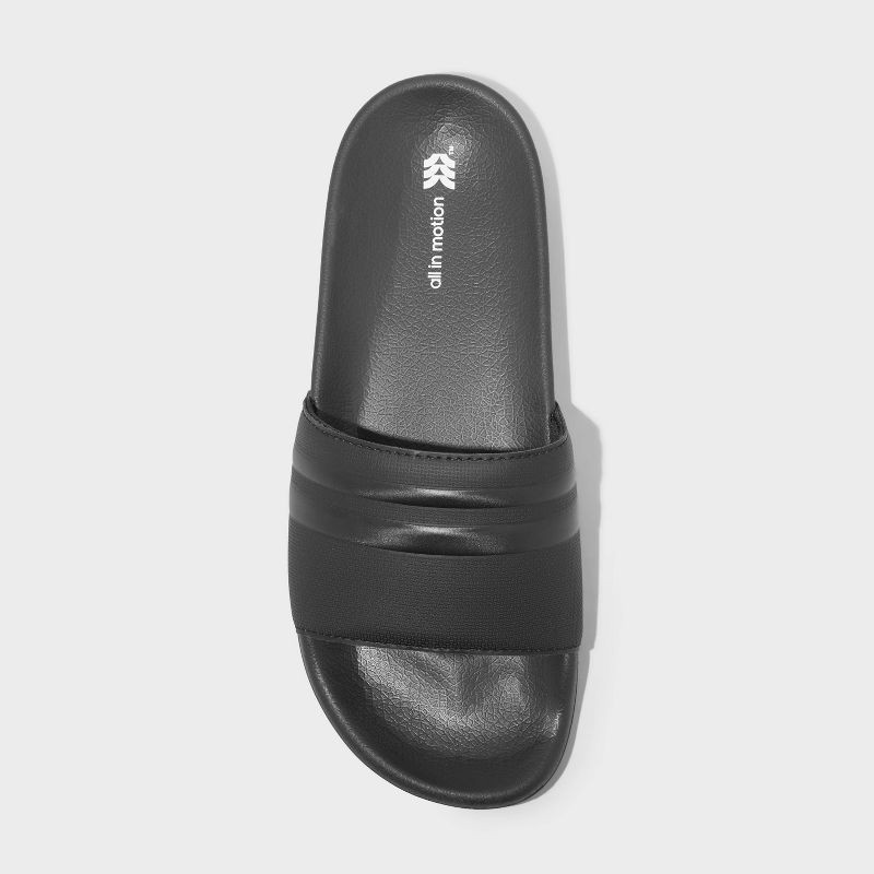 slide 3 of 4, Men's Winston Sport Slide Sandals - All In Motion™ Black 11: Slip On, Non Marking Sole, Contoured Footbed, 1 ct