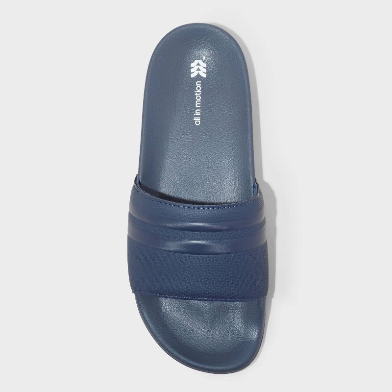slide 3 of 4, Men's Winston Sport Slide Sandals - All In Motion™ Navy Blue 12: Slip-On, Non-Marking Sole, Contoured Footbed, Open Toe, 1 ct