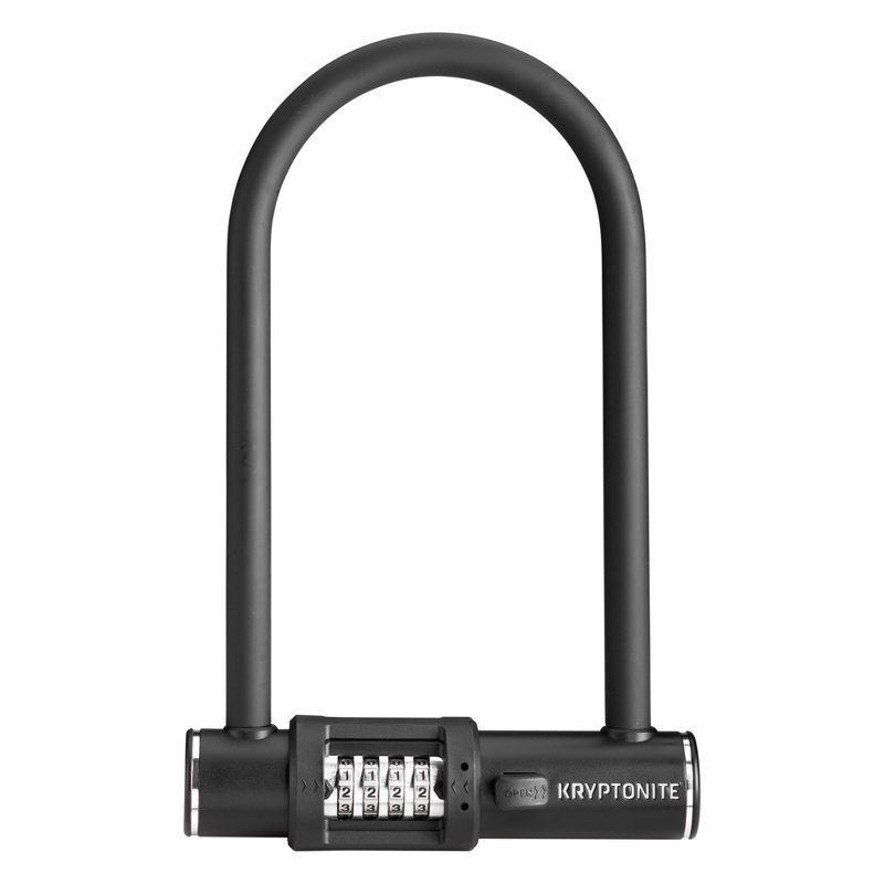 slide 1 of 8, Kryptonite Combination U-Lock - Black: Secure Bike Lock, U-Locks Type, 1 ct