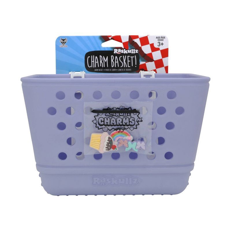 slide 5 of 7, Raskullz Kids' Bike Basket with Charms - Lavendar, 1 ct