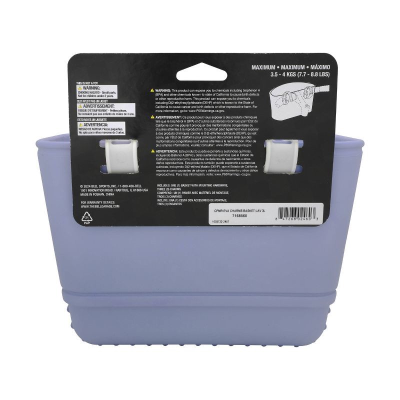 slide 6 of 7, Raskullz Kids' Bike Basket with Charms - Lavendar, 1 ct