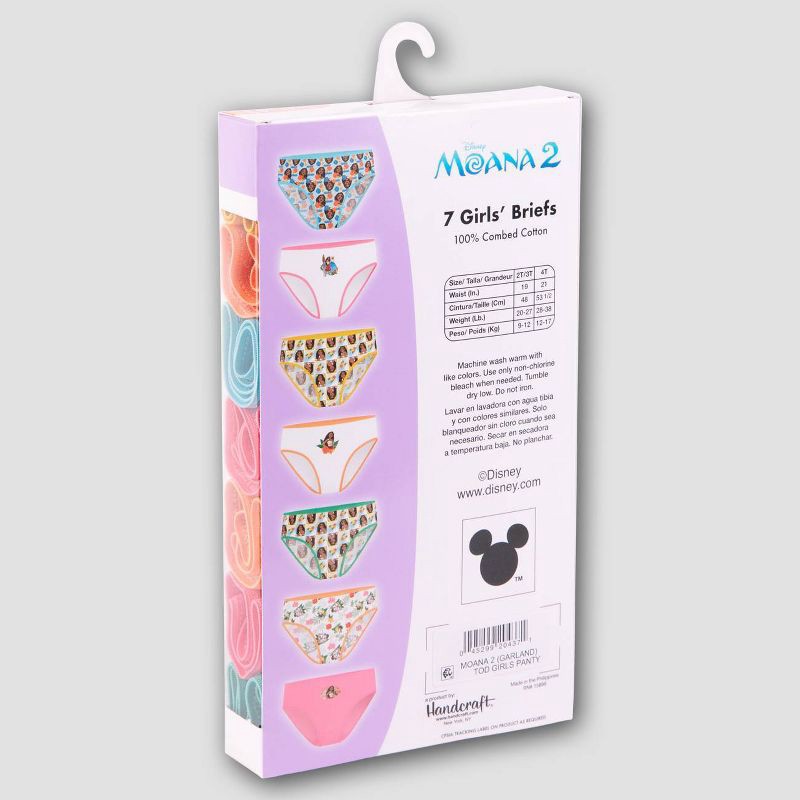 slide 6 of 6, Toddler Girls' Disney Moana Briefs - 4T: Cotton Jersey Underwear, Classic Patterns, 7-Pack, 1 ct