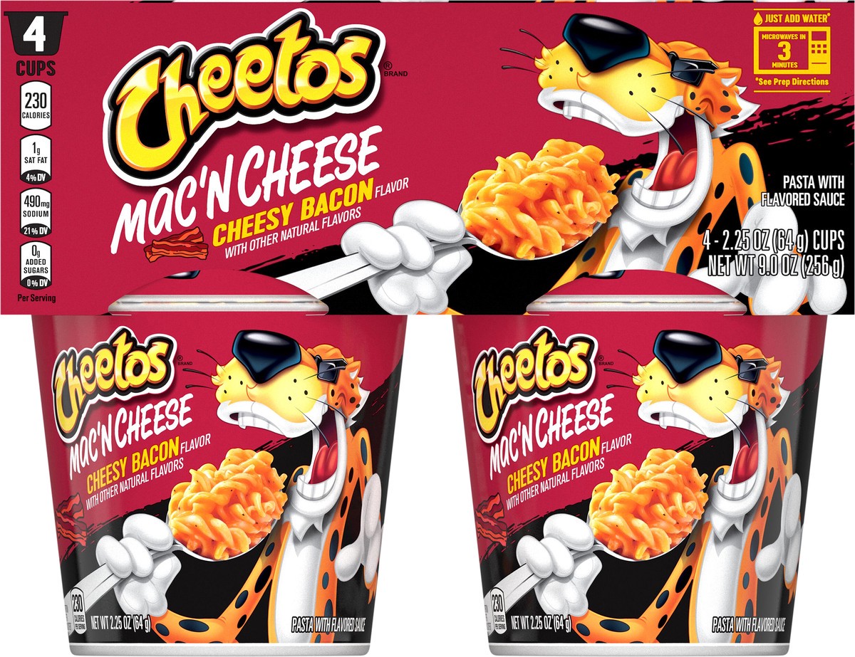 slide 4 of 6, Cheetos Mac'N Cheese, Cheesy Bacon Flavor, 4 Cups, 9.28 oz