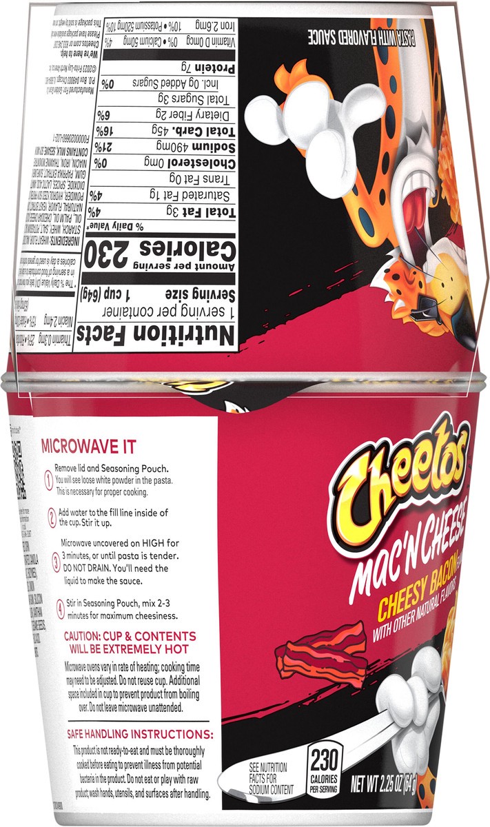 slide 5 of 6, Cheetos Mac'N Cheese, Cheesy Bacon Flavor, 4 Cups, 9.28 oz
