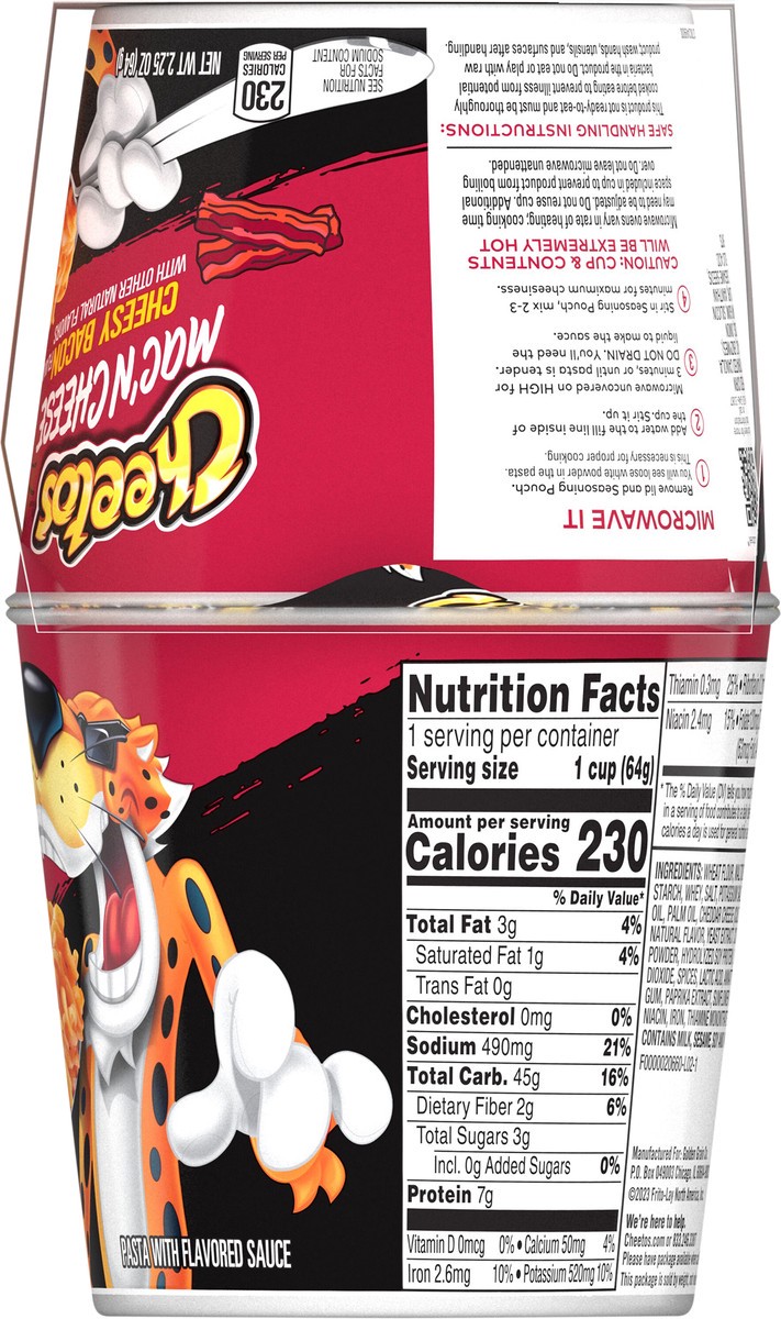 slide 6 of 6, Cheetos Mac'N Cheese, Cheesy Bacon Flavor, 4 Cups, 9.28 oz