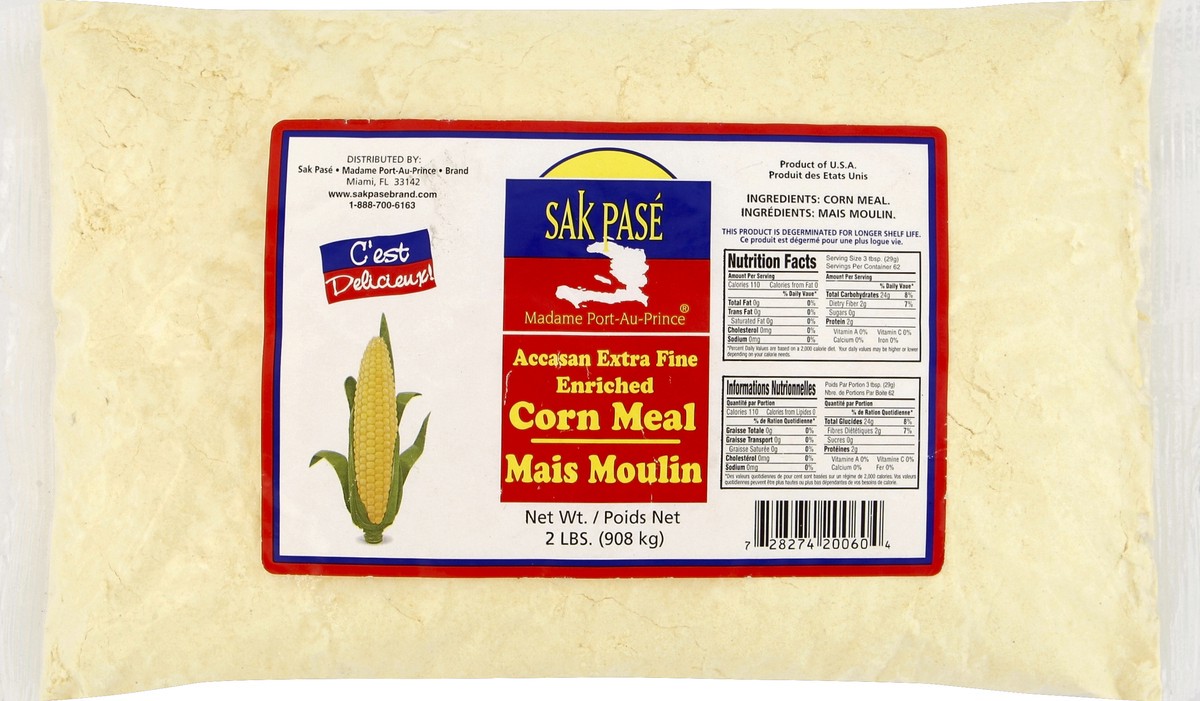 slide 3 of 5, Sak Pasé Corn Meal 2 lb, 2 lb