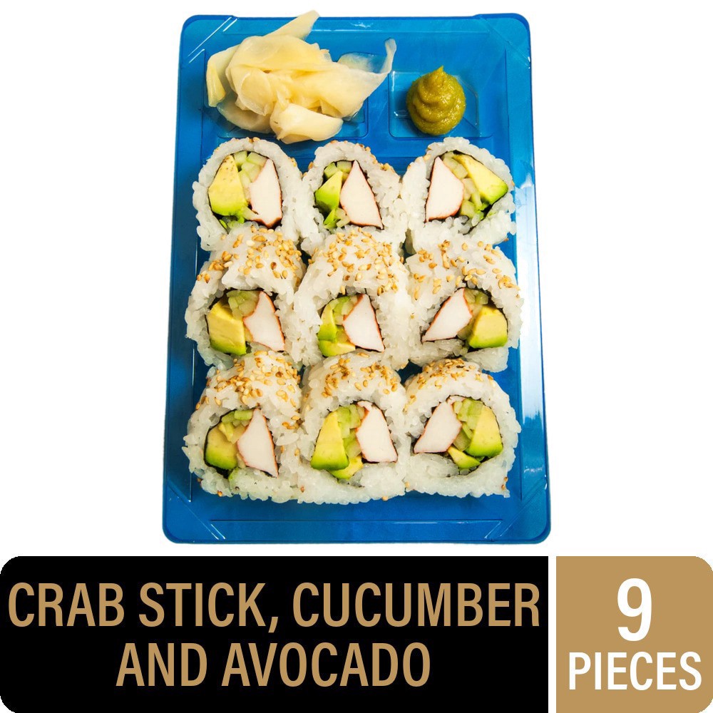 slide 1 of 1, Private Selection Crab Stick Cucumber and Avocado Sushi by Inku Sushi Co, 9 pc, 9 ct