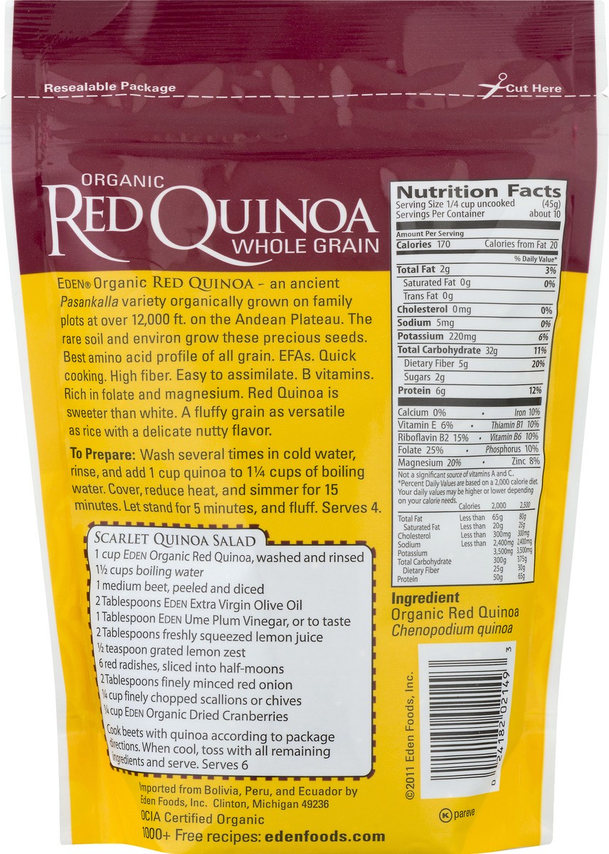 slide 7 of 13, Eden Foods Eden Organic Whole Grain Red Quinoa 16 oz, 16 oz