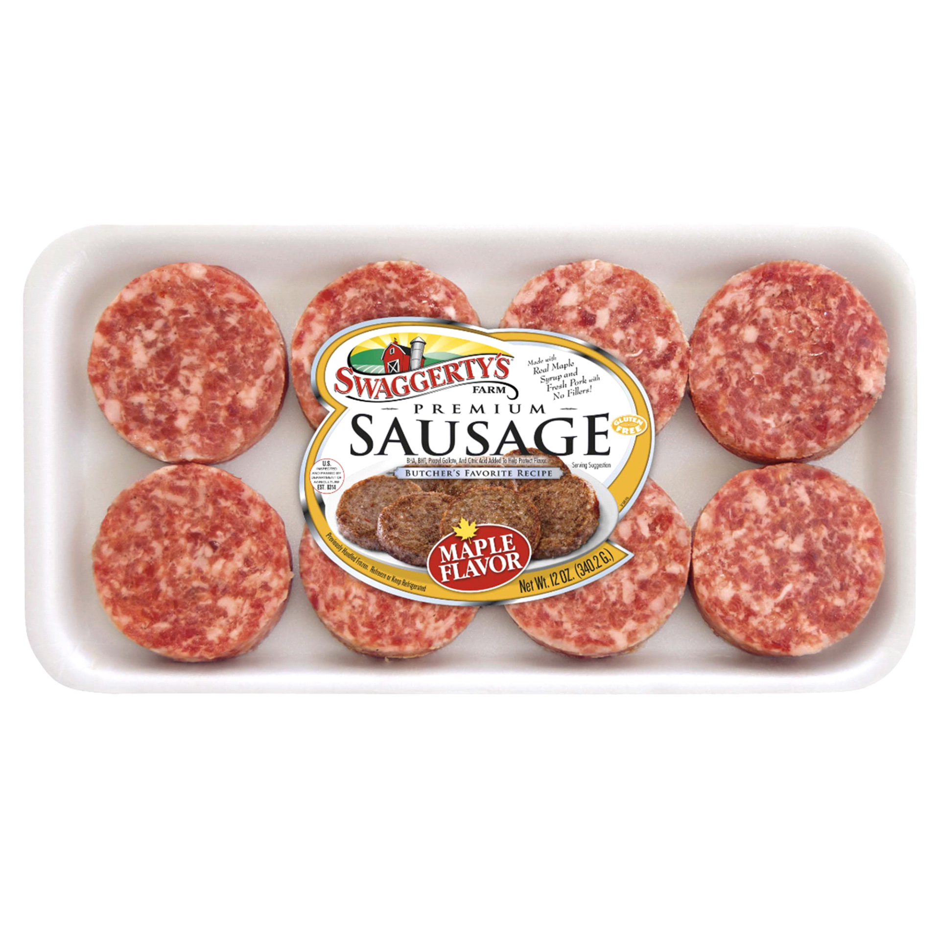 slide 1 of 1, Swaggerty's Farm Sausage Patties, Premium, Butcher's Favorite Recipe, 12 oz