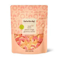 Sour Mini Peach Rings Gummy Candy - 7.5oz - Favorite Day™