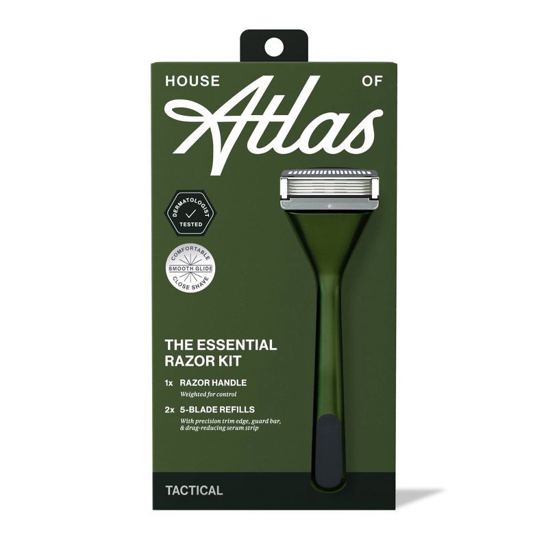 slide 1 of 9, House of Atlas Essential Razor Kit - Tactical - 5ct, 5 ct