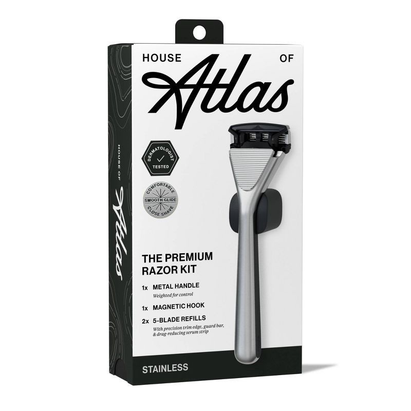 slide 3 of 9, House of Atlas Premium Razor Kit - Stainless - 5ct, 5 ct