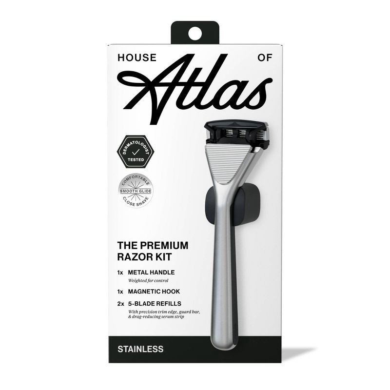 slide 1 of 9, House of Atlas Premium Razor Kit - Stainless - 5ct, 5 ct