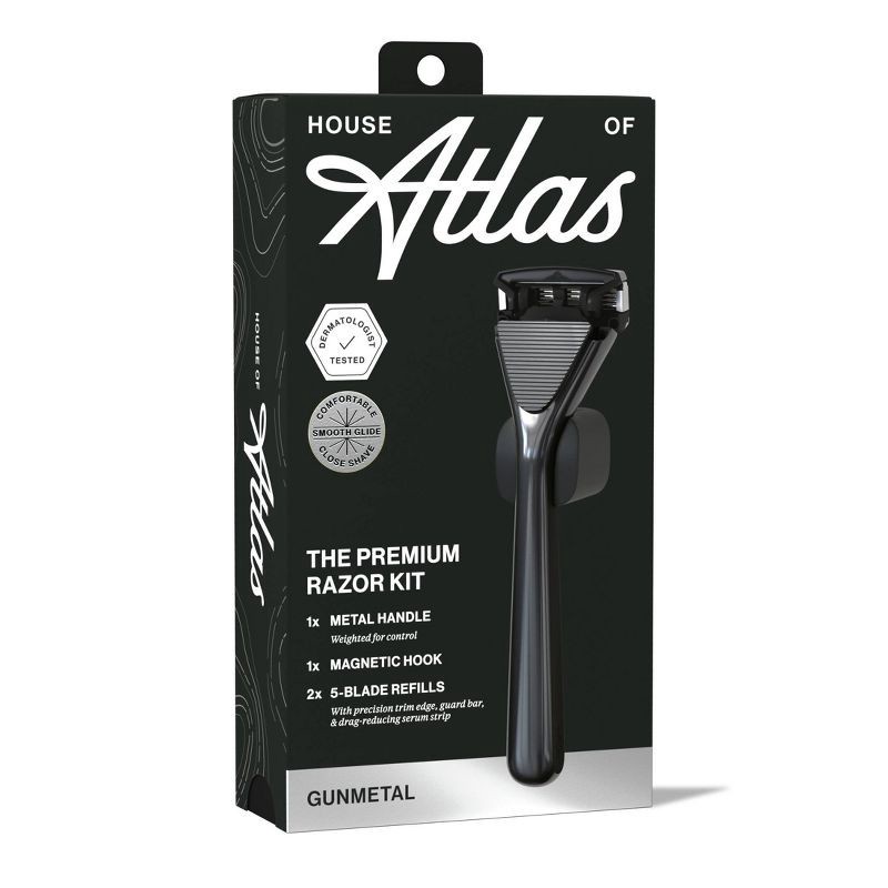 slide 4 of 9, House of Atlas Premium Razor Kit - Gunmetal - 5ct, 5 ct