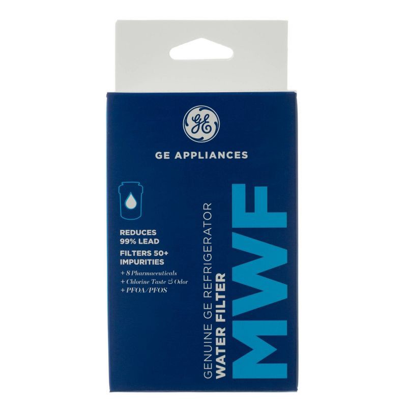 slide 3 of 7, GE Appliances MWF Replacement Refrigerator Water Filter: Filters Lead, Asbestos, Chlorine, Pesticides, 1-Year Warranty, 1 ct