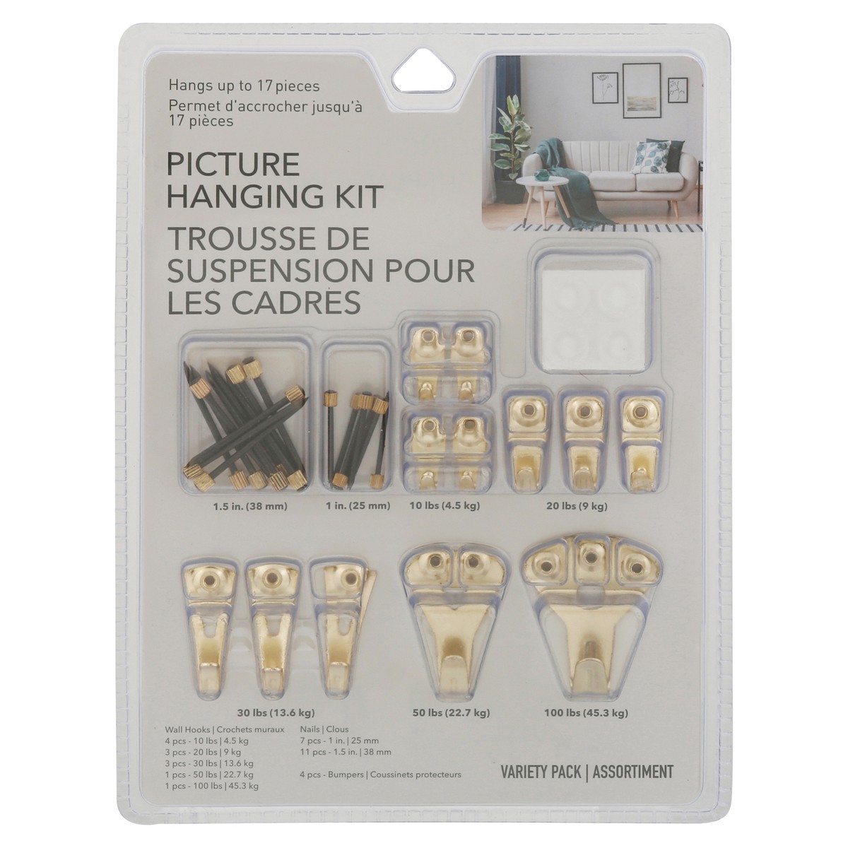 slide 4 of 4, Jacent Variety Pack Picture Hanging Kit 1 ea, 1 ct