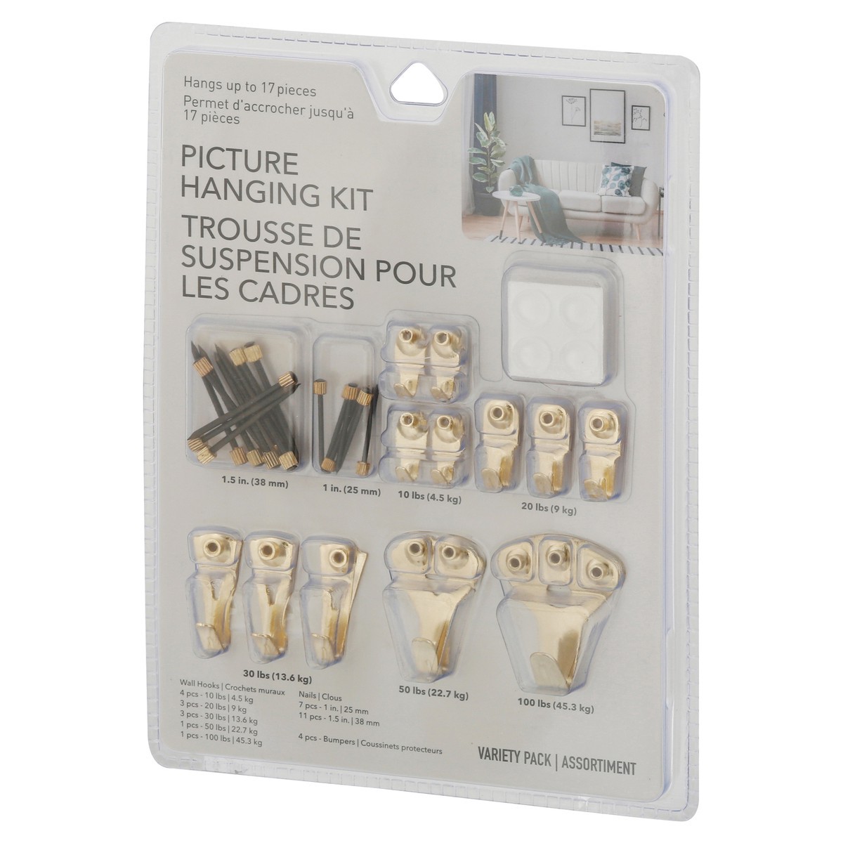 slide 2 of 4, Jacent Variety Pack Picture Hanging Kit 1 ea, 1 ct