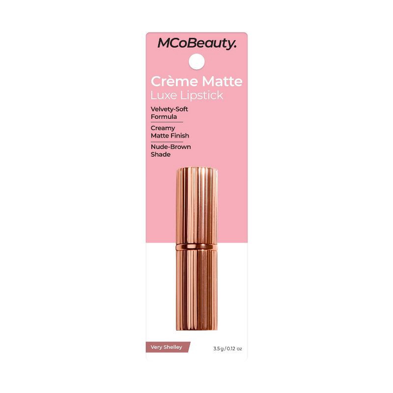 slide 10 of 10, MCoBeauty Creme Matte Luxe Lipstick - Very Shelley - 0.12oz, 0.12 oz
