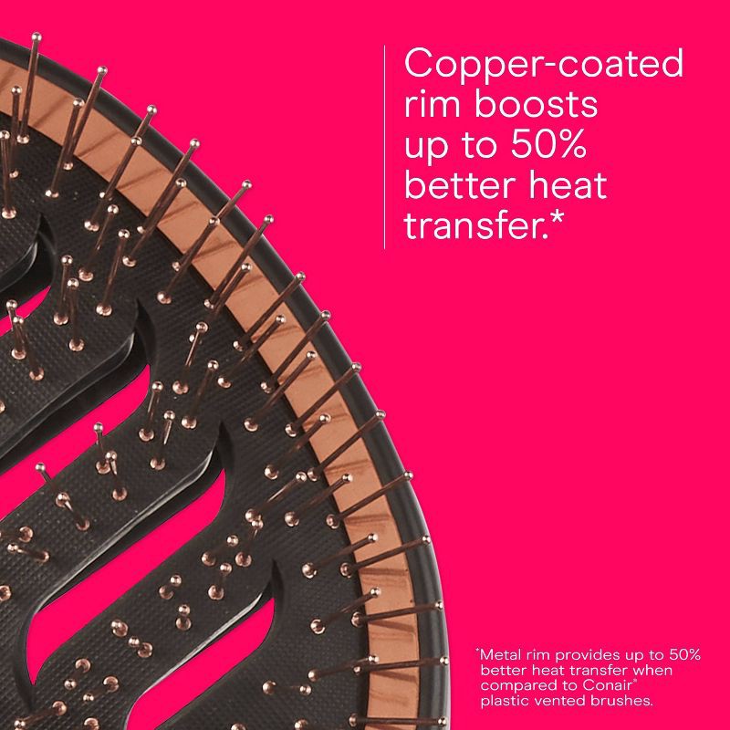 slide 4 of 8, Conair Copper Pro Quick Blow Dry Vented Copper Pin Cushion Vent Hair Brush - All Hair, 1 ct