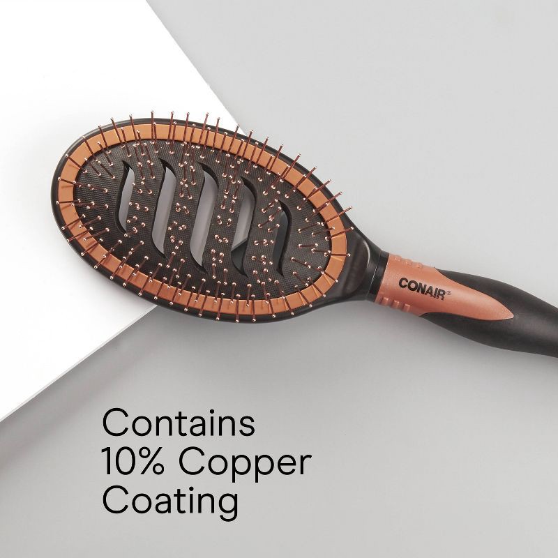 slide 5 of 8, Conair Copper Pro Quick Blow Dry Vented Copper Pin Cushion Vent Hair Brush - All Hair, 1 ct