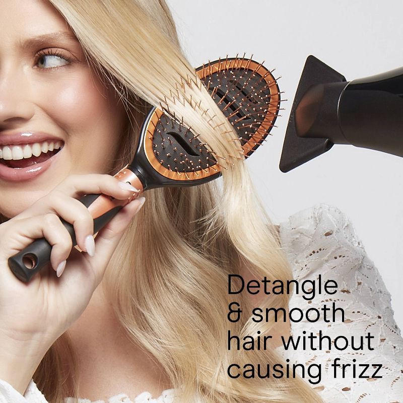 slide 7 of 8, Conair Copper Pro Quick Blow Dry Vented Copper Pin Cushion Vent Hair Brush - All Hair, 1 ct