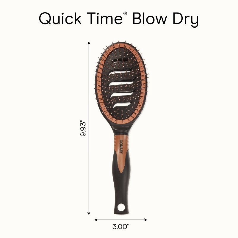 slide 8 of 8, Conair Copper Pro Quick Blow Dry Vented Copper Pin Cushion Vent Hair Brush - All Hair, 1 ct