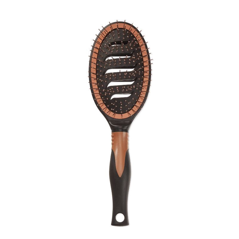 slide 1 of 8, Conair Copper Pro Quick Blow Dry Vented Copper Pin Cushion Vent Hair Brush - All Hair, 1 ct