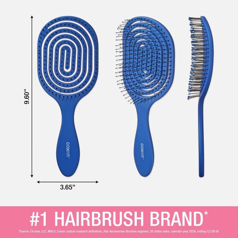 slide 4 of 7, Conair Detangle Delight Circle Flexi-Head Vent Hair Brush, 1 ct